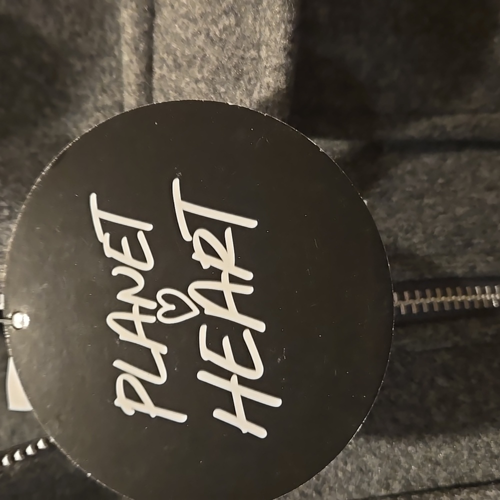 Planet Heart Gray Fleece Zip Up Crop Jacket - Picture 4 of 10